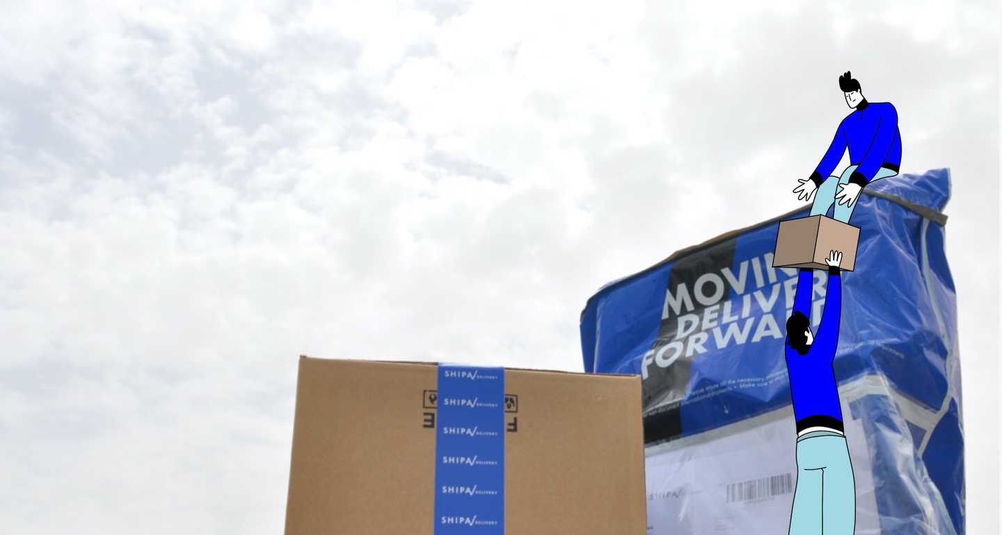 Characters moving parcels for deliveries with Shipa Delivery