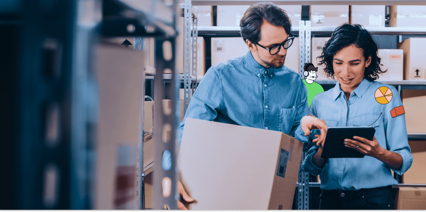 two Shipa employees preparing cross-border fulfillment